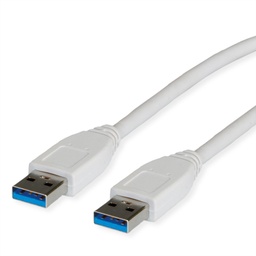 [USB-CAB8975] Roline-Value 11.99.8975 USB 3.2 Gen 1 Cable, A - A, M/M, white